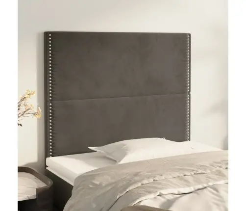 Gultas Galvgaļi, 2 Gab., 100X5X78/88 Cm, Tumši Pelēks Samts Vidaxl