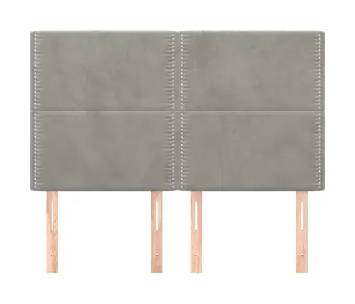 Gultas Galvgaļi, 4 Gab., 72X5X78/88 Cm, Gaiši Pelēks Samts Vidaxl