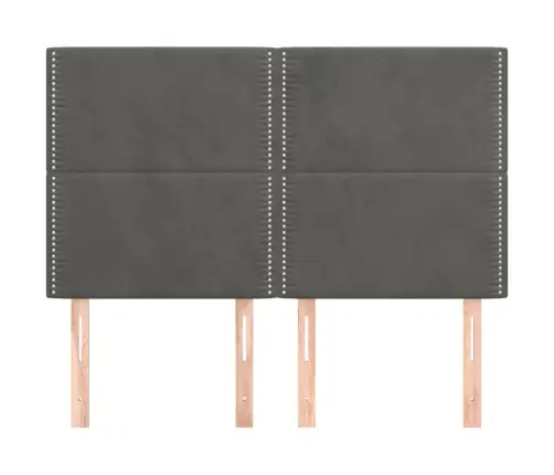 Gultas Galvgaļi, 4 Gab., 72X5X78/88 Cm, Tumši Pelēks Samts Vidaxl