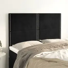 Galvūgalis, Juodas, 144X5X118/128 cm Aksominis
