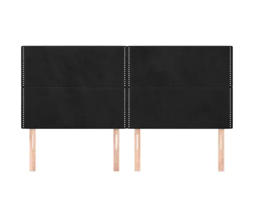 Galvūgalis, Juodas, 160X5X118/128 cm Aksominis