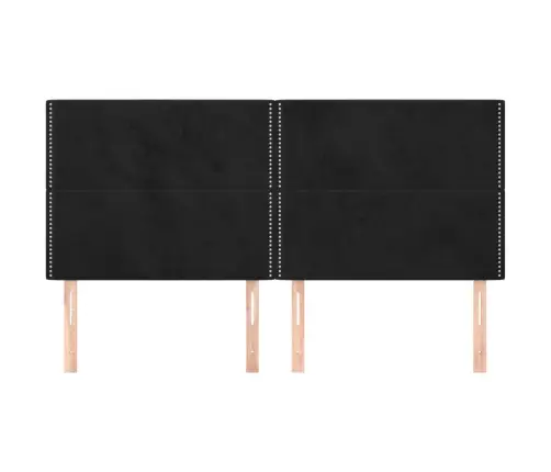 Galvūgalis, Juodas, 180X5X118/128 cm Aksominis