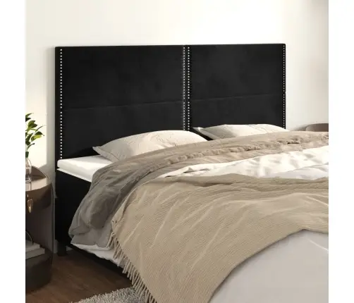 Galvūgalis, Juodas, 180X5X118/128 cm Aksominis