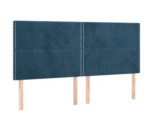 Gultas Galvgaļi, 4 Gab., 90X5X78/88 Cm, Tumši Zils Samts Vidaxl
