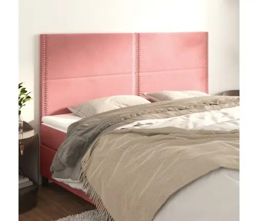 Galvūgalis, Rožinis, 180X5X118/128 cm Aksomas