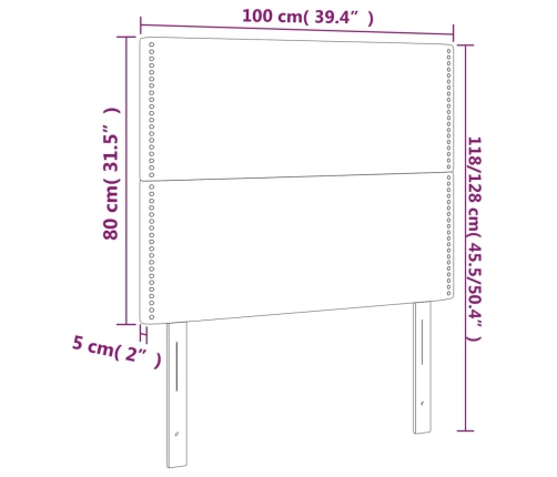 Voodipeatsid 2 Tk, Must, 100X5X78/88 cm Kunstnahk