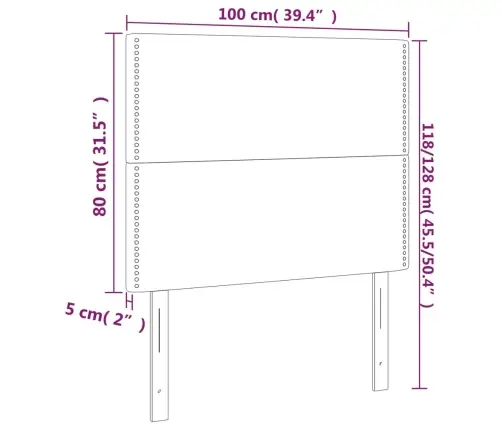Gultas Galvgaļi, 2 Gab., 100X5X78/88 Cm, Balta Mākslīgā Āda Vidaxl