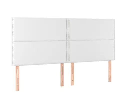 Voodipeatsid 4 Tk, Valge 80X5X78/88 Cm Kunstnahk