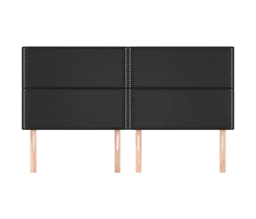 Gultas Galvgaļi, 4 Gab., 90X5X78/88 Cm, Melna Mākslīgā Āda Vidaxl