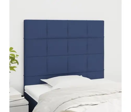 Gultas Galvgaļi, 2 Gab., 80X5X78/88 Cm, Zils Audums Vidaxl Gultas Galvgaļi, 2 Gab., 80X5X78/88 Cm, Zils Audums Vidaxl