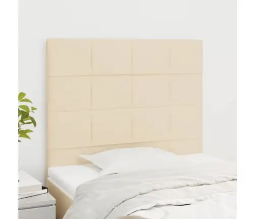 Gultas Galvgaļi, 2 Gab., 90X5X78/88 Cm, Krēmkrāsas Audums Vidaxl