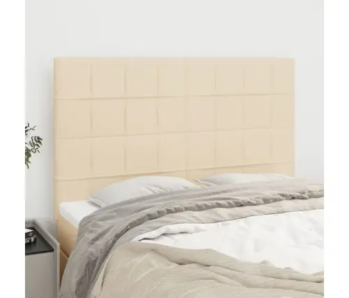 Gultas Galvgaļi, 4 Gab., 72X5X78/88 Cm, Krēmkrāsas Audums Vidaxl