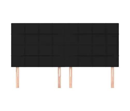 Gultas Galvgaļi, 4 Gab., 80X5X78/88 Cm, Melns Audums Vidaxl