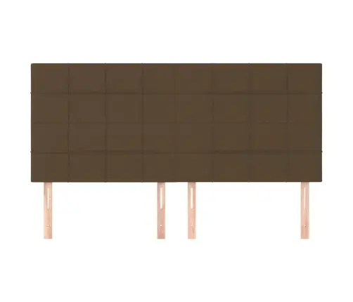 Gultas Galvgaļi, 4 Gab., 80X5X78/88 Cm, Tumši Brūns Audums Vidaxl