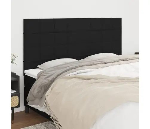 Gultas Galvgaļi, 4 Gab., 90X5X78/88 Cm, Melns Audums Vidaxl