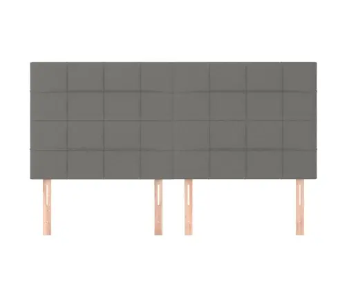 Gultas Galvgaļi, 4 Gab., 100X5X78/88 Cm, Tumši Pelēks Audums Vidaxl
