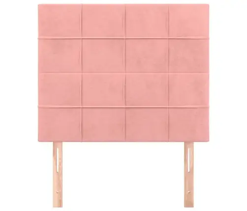 Gultas Galvgaļi, 2 Gab., 80X5X78/88 Cm, Rozā Samts Vidaxl
