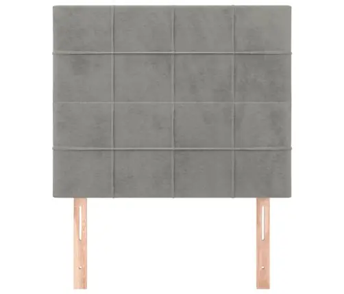 Gultas Galvgaļi, 2 Gab., 90X5X78/88 Cm, Gaiši Pelēks Samts Vidaxl