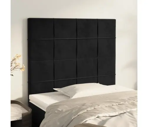 Gultas Galvgaļi, 2 Gab., 90X5X78/88 Cm, Melns Samts Vidaxl