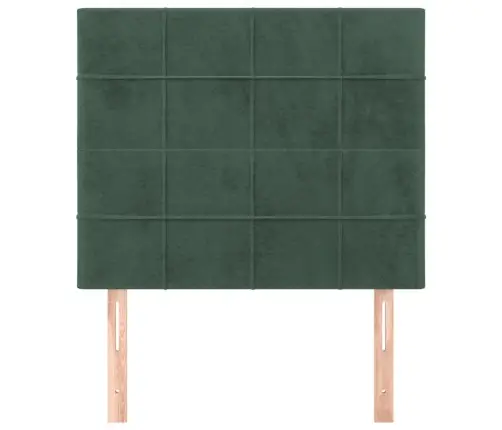 Gultas Galvgaļi, 2 Gab., 100X5X78/88 Cm, Tumši Zaļš Samts Vidaxl