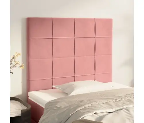 Voodipeatsid 2 Tk, Roosa, 100X5X78/88 cm Samet