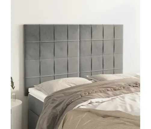 Galvūgalis, Šviesiai Pilkas, 144X5X118/128 cm Aksomas