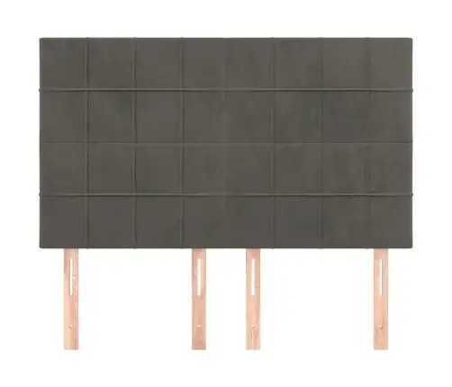 Gultas Galvgaļi, 4 Gab., 72X5X78/88 Cm, Tumši Pelēks Samts Vidaxl