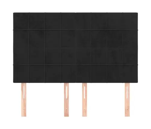 Galvūgalis, Juodas, 144X5X118/128 cm Aksominis