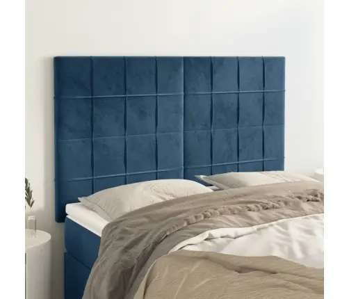 Galvūgalis, Tamsiai Mėlynas, 144X5X118/128 cm Aksominis