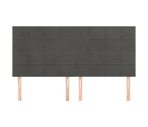 Gultas Galvgaļi, 4 Gab., 80X5X78/88 Cm, Tumši Pelēks Samts Vidaxl