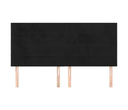 Gultas Galvgaļi, 4 Gab., 80X5X78/88 Cm, Melns Samts Vidaxl