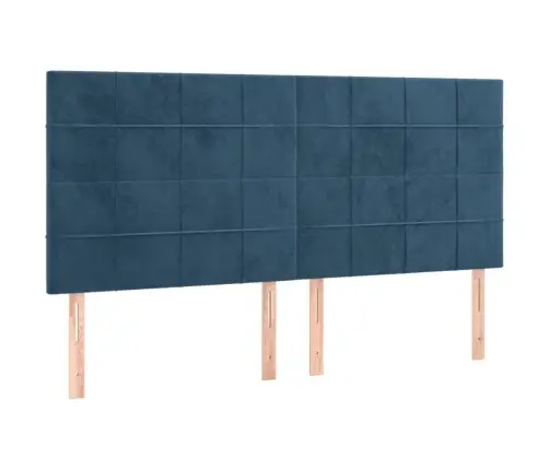 Gultas Galvgaļi, 4 Gab., 80X5X78/88 Cm, Tumši Zils Samts Vidaxl