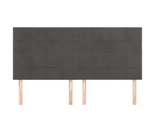Gultas Galvgaļi, 4 Gab., 90X5X78/88 Cm, Tumši Pelēks Samts Vidaxl