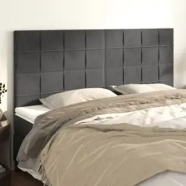 Gultas Galvgaļi, 4 Gab., 90X5X78/88 Cm, Tumši Pelēks Samts Vidaxl