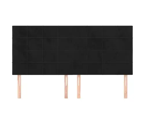 Gultas Galvgaļi, 4 Gab., 90X5X78/88 Cm, Melns Samts Vidaxl