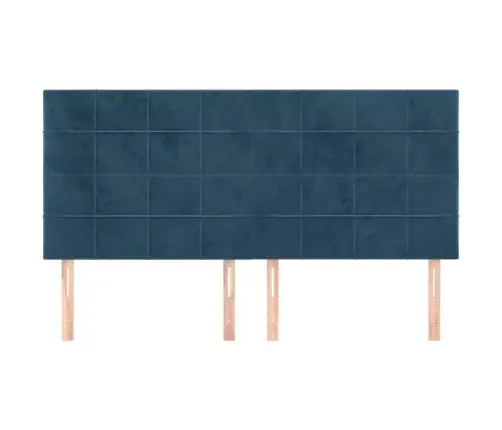 Gultas Galvgaļi, 4 Gab., 90X5X78/88 Cm, Tumši Zils Samts Vidaxl