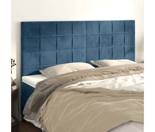 Gultas Galvgaļi, 4 Gab., 90X5X78/88 Cm, Tumši Zils Samts Vidaxl
