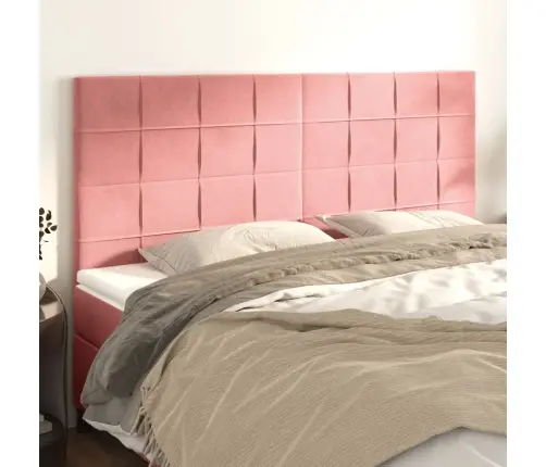 Voodipeatsid 4 Tk, Roosa, 90X5X78/88 cm Samet