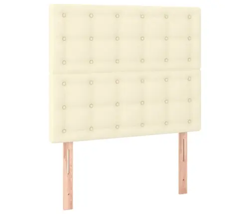 Gultas Galvgaļi, 2 Gab., 90X5X78/88 Cm, Krēmkrāsas Mākslīgā Āda Vidaxl