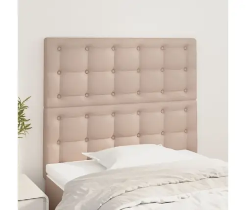 Gultas Galvgaļi, 2 Gab., 100X5X78/88 Cm, Kapučīno Mākslīgā Āda Vidaxl