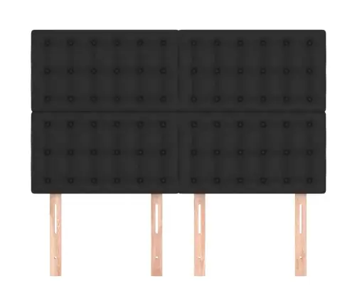 Galvūgalis, Juodas, 144X5X118/128 cm Dirbtinė Oda