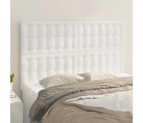 Gultas Galvgaļi, 4 Gab., 72X5X78/88 Cm, Balta Mākslīgā Āda Vidaxl