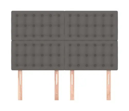 Gultas Galvgaļi, 4 Gab., 72X5X78/88 Cm, Pelēka Mākslīgā Āda Vidaxl