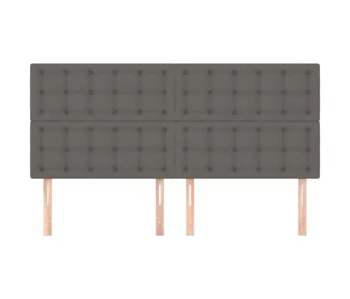 Gultas Galvgaļi, 4 Gab., 90X5X78/88 Cm, Pelēka Mākslīgā Āda Vidaxl