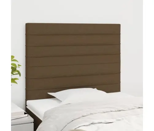 Gultas Galvgaļi, 2 Gab., 80X5X78/88 Cm, Tumši Brūns Audums Vidaxl