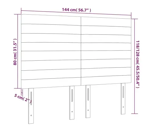 Voodipeatsid 4 Tk, Helehall, 72X5X78/88 cm Kangas