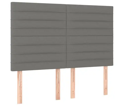 Gultas Galvgaļi, 4 Gab., 72X5X78/88 Cm, Tumši Pelēks Audums Vidaxl