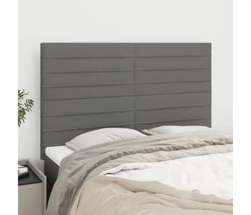 Gultas Galvgaļi, 4 Gab., 72X5X78/88 Cm, Tumši Pelēks Audums Vidaxl