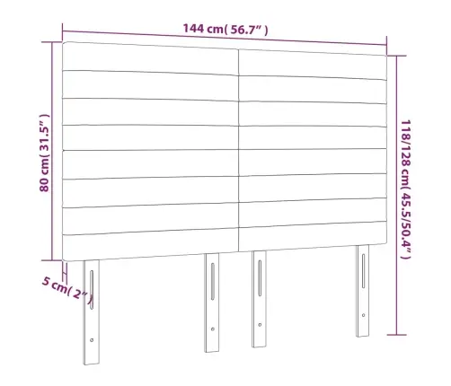 Gultas Galvgaļi, 4 Gab., 72X5X78/88 Cm, Melns Audums Vidaxl