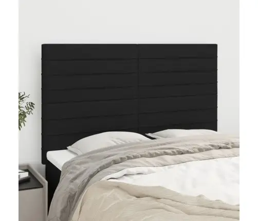 Gultas Galvgaļi, 4 Gab., 72X5X78/88 Cm, Melns Audums Vidaxl